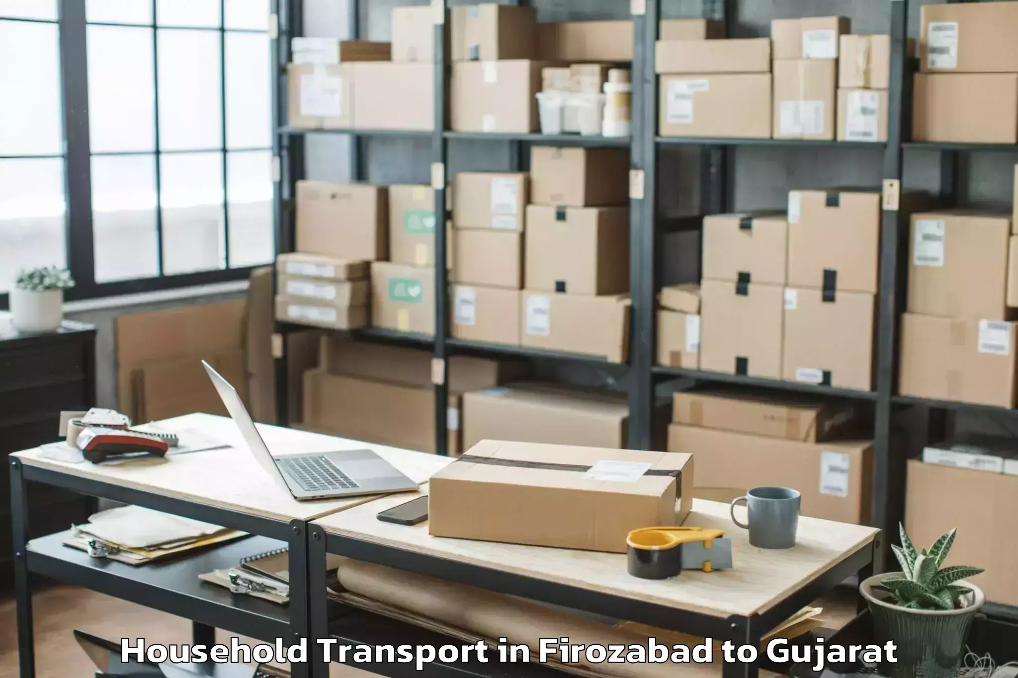 Professional Firozabad to Gandhi Nagar Household Transport